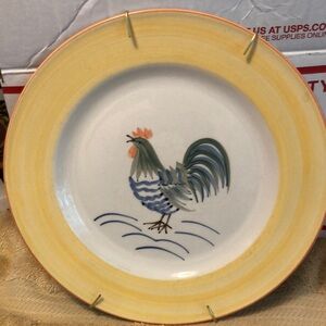 Tabletops ROOSTER GLORY Dinner Plate YELLOW 10.5”